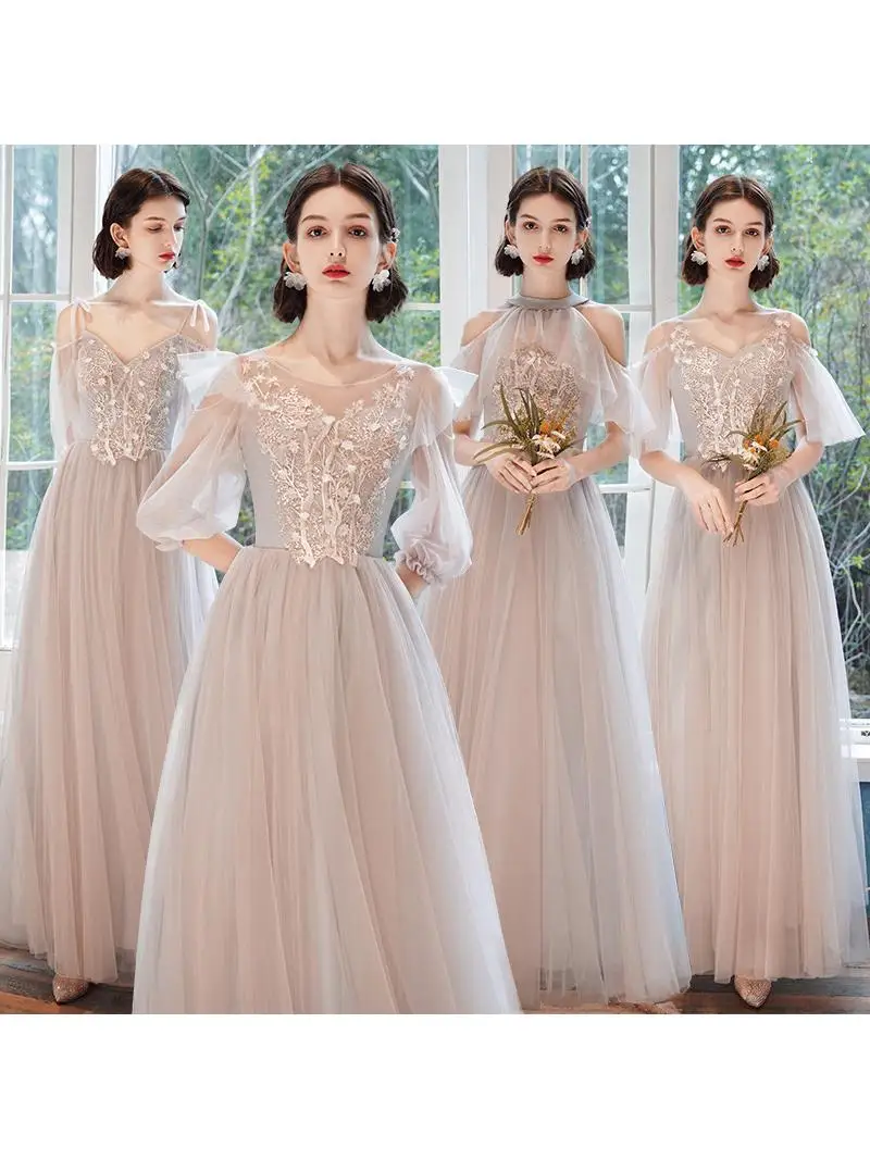 

Длинное свадебное платье для горничной, женское новое весеннее платье Fairy Aosphere Host Ceremony Dr с высокой талией длиной до пола