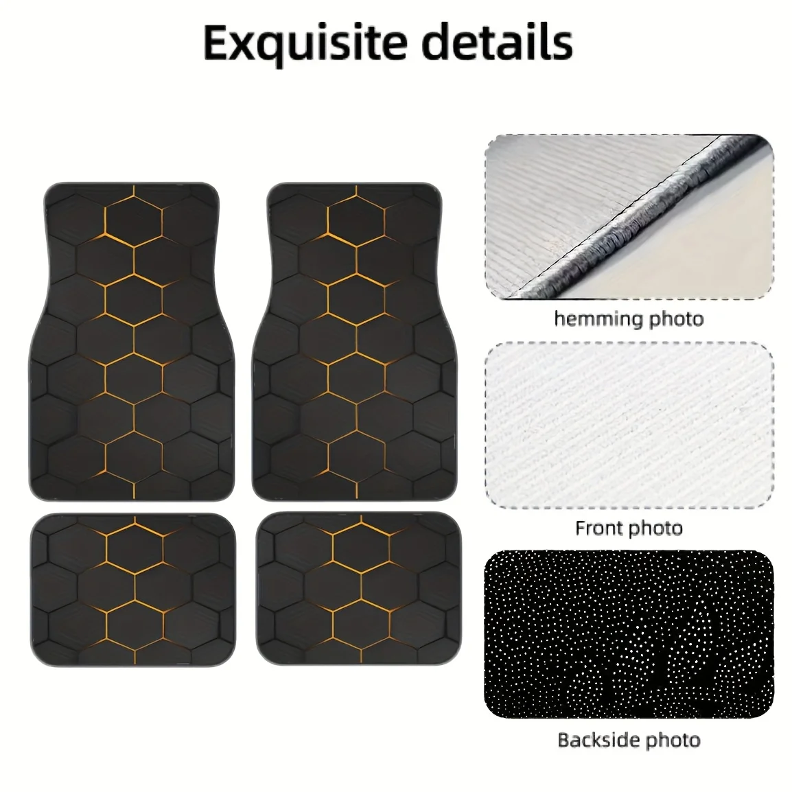 4 قطع من عناصر نمط الخيال العلمي، سجادات سيارة عالمية مناسبة لحماية المقعد الأمامي والخلفي لجميع المركبات، أنيقة ودو