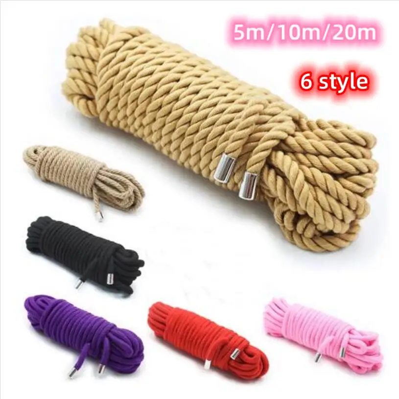 

VaHppy SM BDSM Toys Binding ropes Cotton rope/hemp rope twine 5/10/20M 6colors With metal head