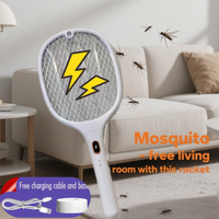 2025 3-in-1 UV Mosquito Killer Zapper Rechargeable Electric Fly Swatter with Auto Attract Light Safety Mesh for Indoor/Outdoor