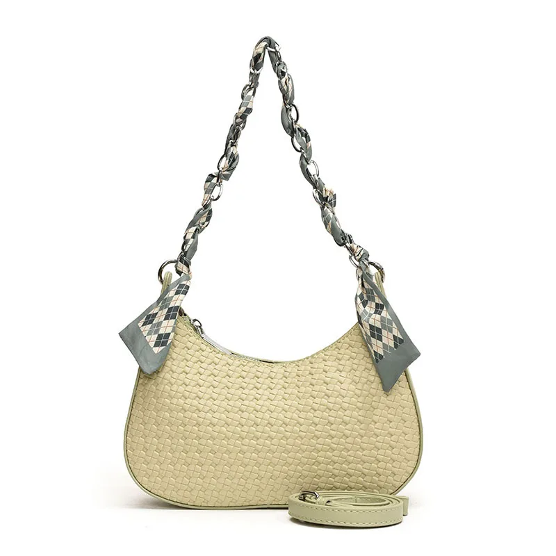 

‌ Тканая сумка подмышки 2025 года, роскошная женская сумка через плечо в форме полумесяца, стильная повседневная сумка через плечо для ежедневного использования