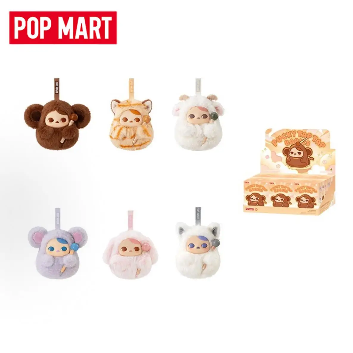 POP MART PUCKY TAP TAP BABIES Serie Vinyl-Plüsch-Anhänger Trendige Mystery Box Anime Actionfigur Überraschungsbox Spielzeug Modellpuppe