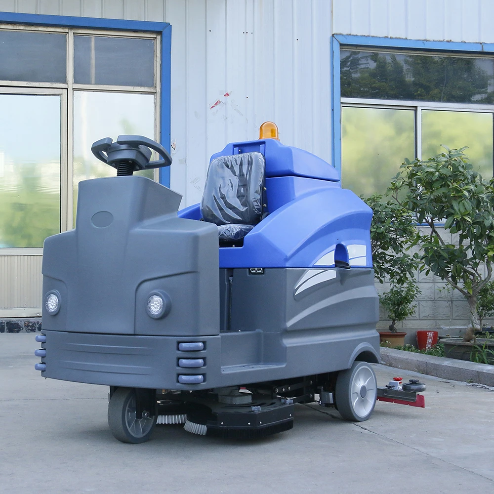 

【Hot】Scrubber Electric Floor Washing hine Ride on Scrubber Walk-Behind Supermarket Scrubber Commercial Riding Floor Road Swee