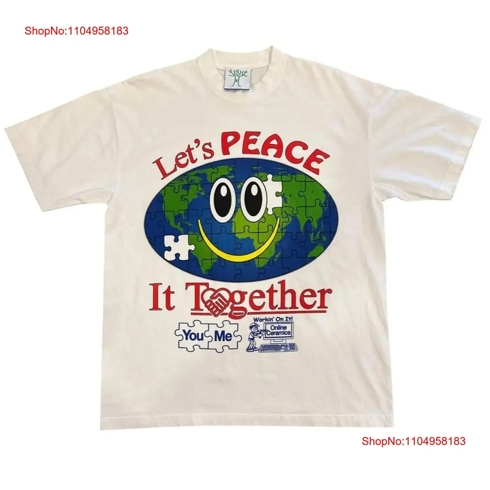 Online keramiek Workin' On It Wit T-shirt Grote vintage gewassen comfortabele unisex zachte casual uitgerekte streetwear