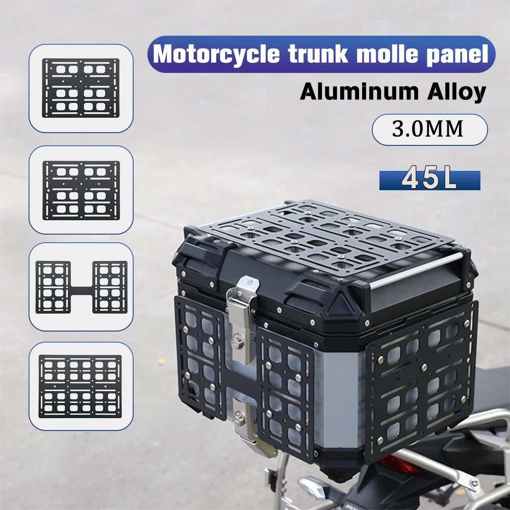 

Motorcycle Top Case Molle Panel Aluminum alloy Tactical Storage 45L Box Universal Side Box Modular Organizer Quick-Mounting