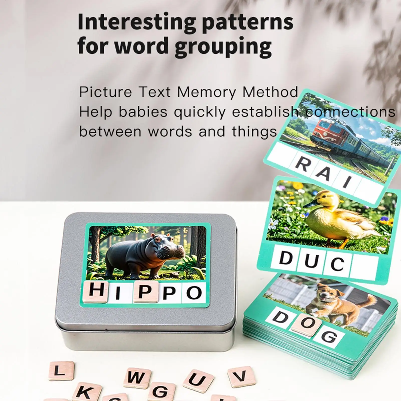 Alphabet Cards Letter Cards Spelling Matching Game Wooden Educational Toys Fine Motor Toys Preschool Learning Activities For