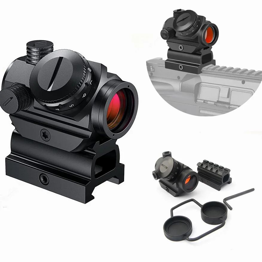 

Reflex Rifle Compact Red Dot Sight Scope with 1 Inch Riser Mount Outdoor Hunting Gun Sight for M16/AR15 Rifles Shotguns Airsofts