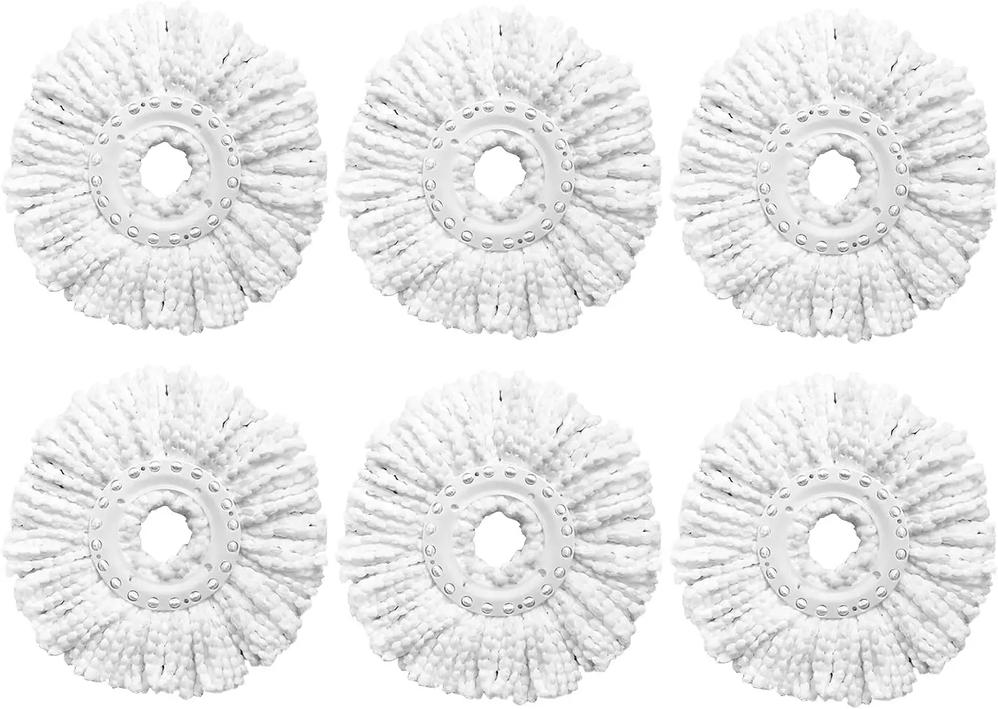 

6 Pack Microfiber Spin Mop Replacement Heads, Universal Fit for Standard Mops, Easy to Clean and Durable