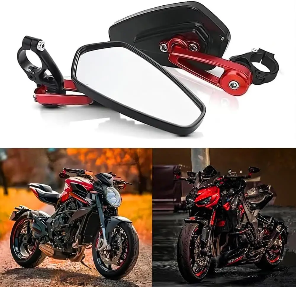 2Pcs Motorcycle Mirrors Fits for 7/8