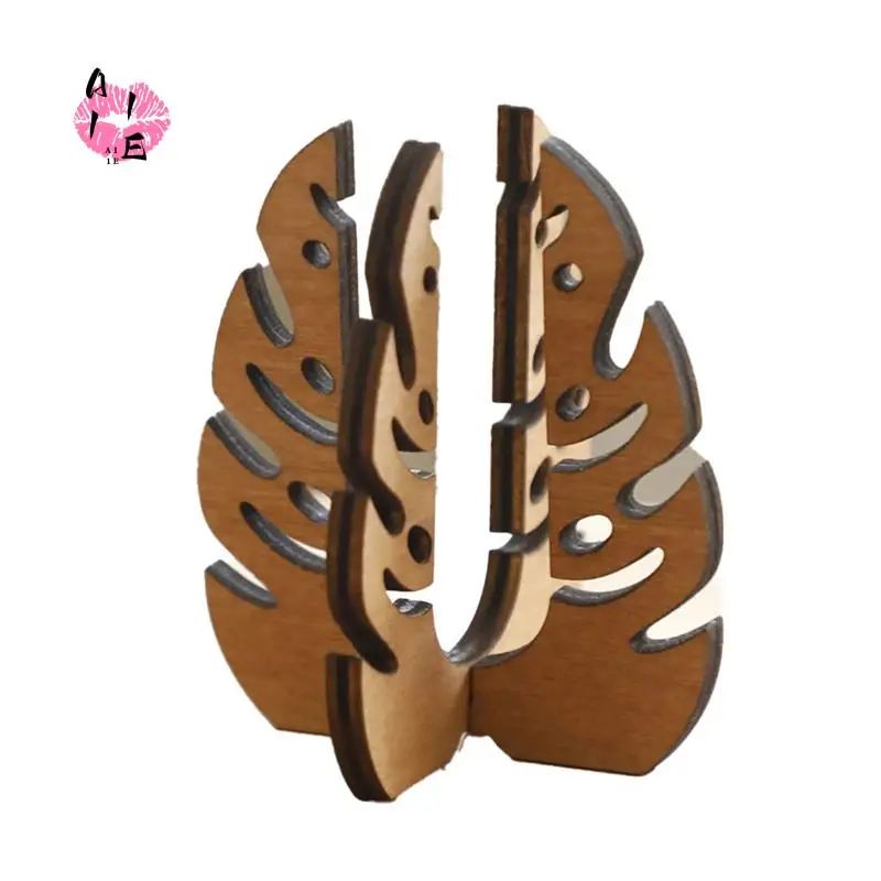 A11E-Plant Reproductive Tube Hollow Solid Wood Plant Shelf Wooden Desk Table Home Decoration