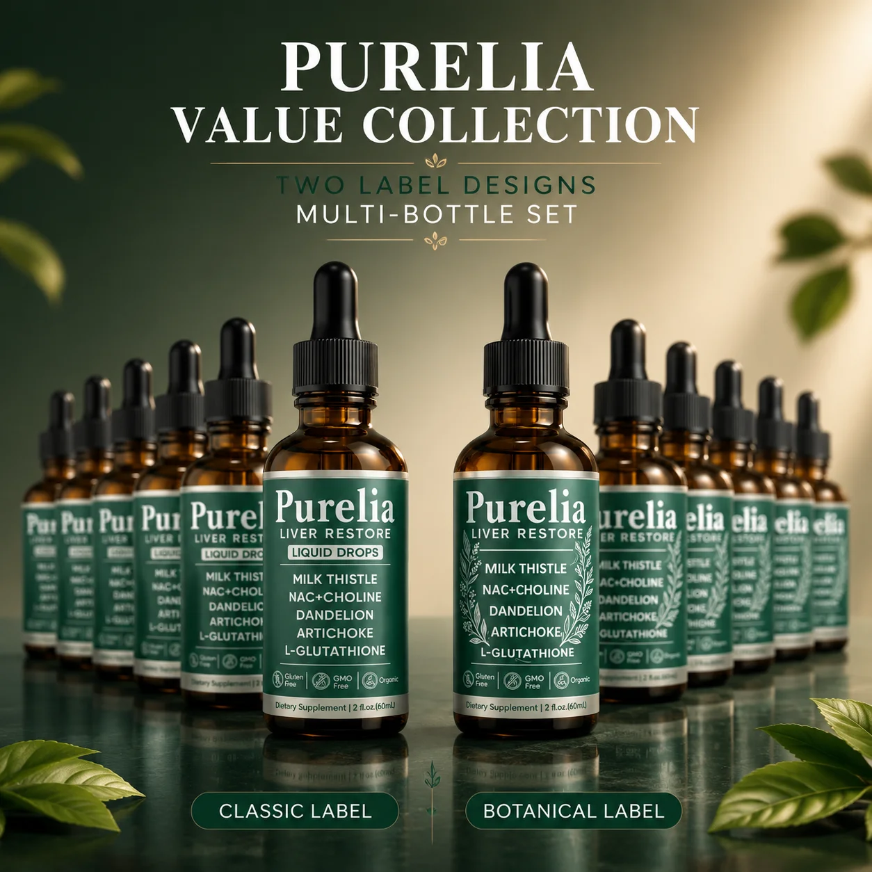 Purelia Herbal Serum Drops 60ml Organic Herbal Body Care Drop For Daily Health