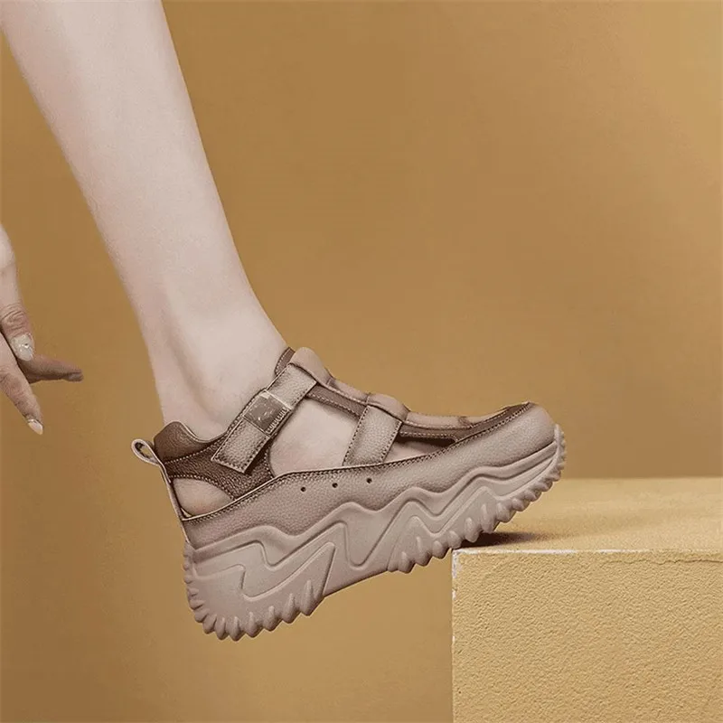 Breathable Shoes All-Match Wedge Basket 2024 Clogs Platform Round Toe Casual Female Sneakers Tennis Sports Creepers Summer New L