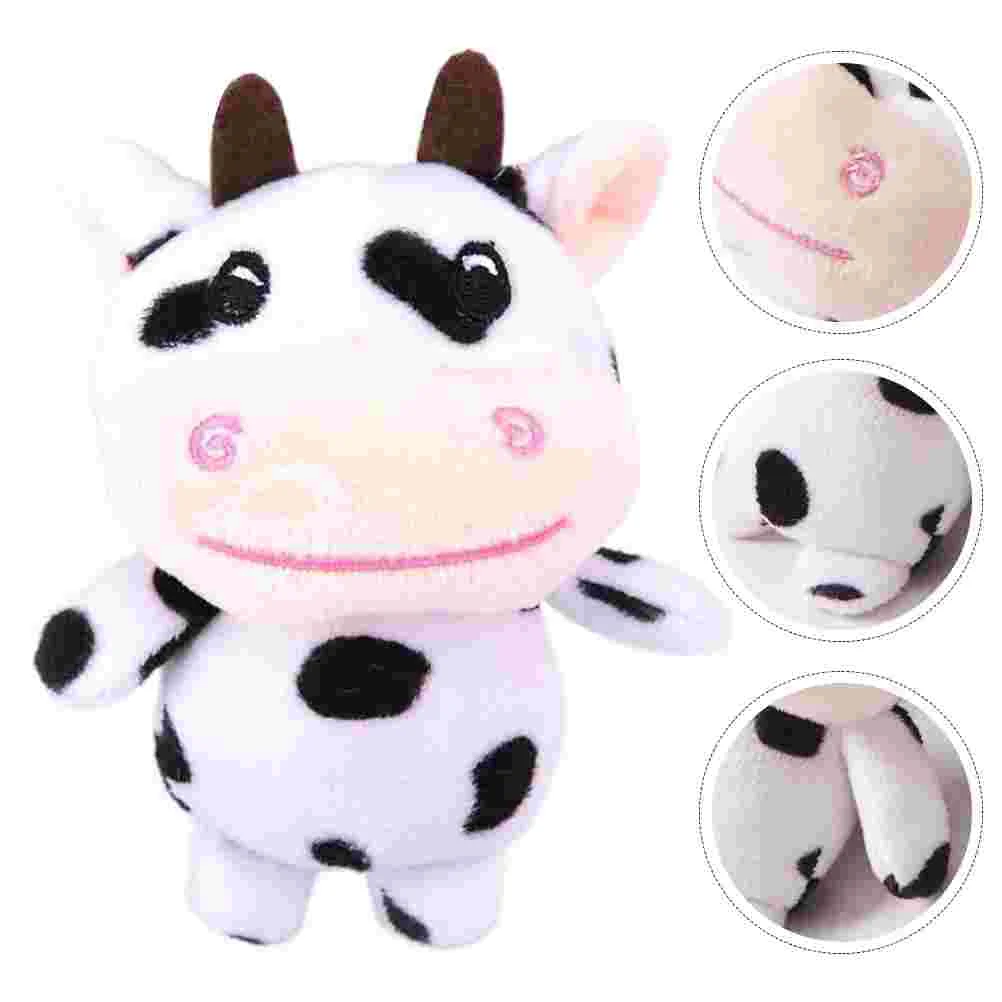 Cow Keychain Pendant Kids Bag Keychains For Women Aesthetic Cartoon Backpack Plush Decoration Party Favors Wallet