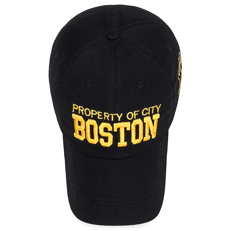 Boston 3D Letter Embroidered Baseball Cap For Women Men Casual Outdoor Sports Curved Brim Visor Hats Unisex Hip Hop Dad Caps