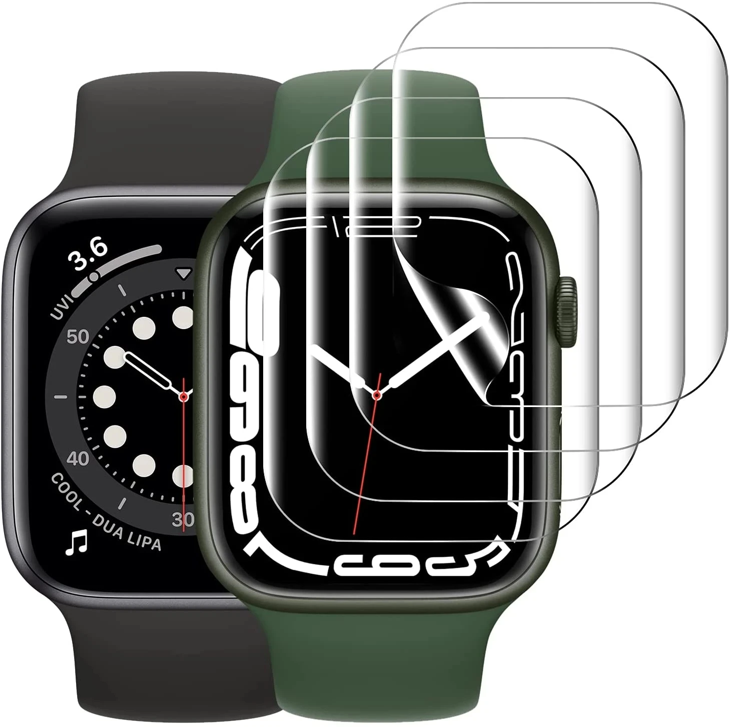 Displayschutzfolie für Apple Watch Serie 7, 6, SE 5, 9, 8, 3, 4, 1, 2, weiche Hydrogel-Folienabdeckung für Iwatch 49 mm, 44 mm, 40 mm, 45 mm, 41 mm