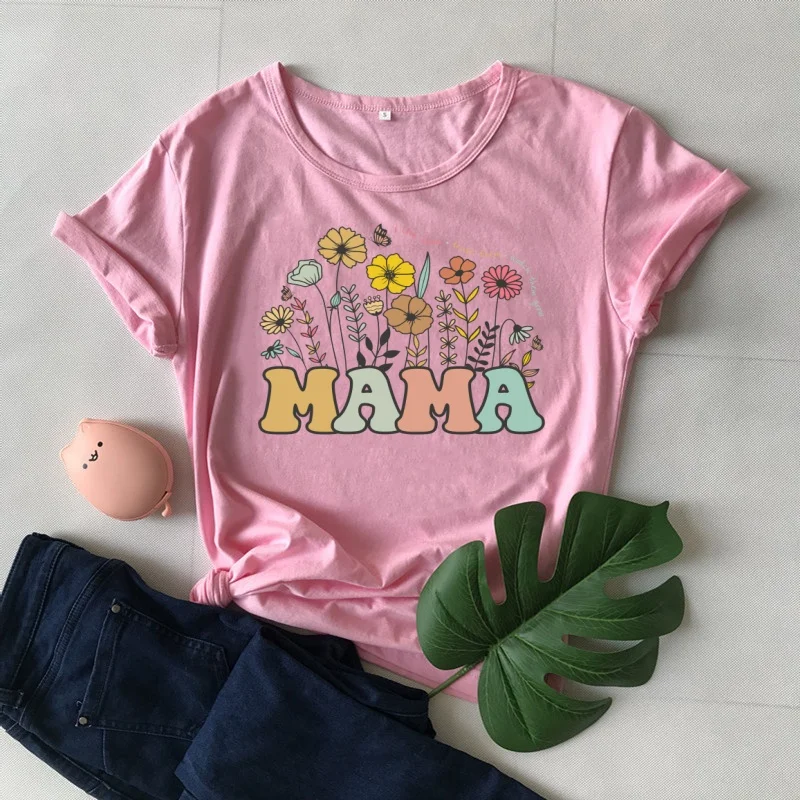 I love them trust them watch them grow Graphic Mom Mama Shirt Funny Kawaii 100%Cotton Women Tshirts Plus Size Short Sleeve Tees