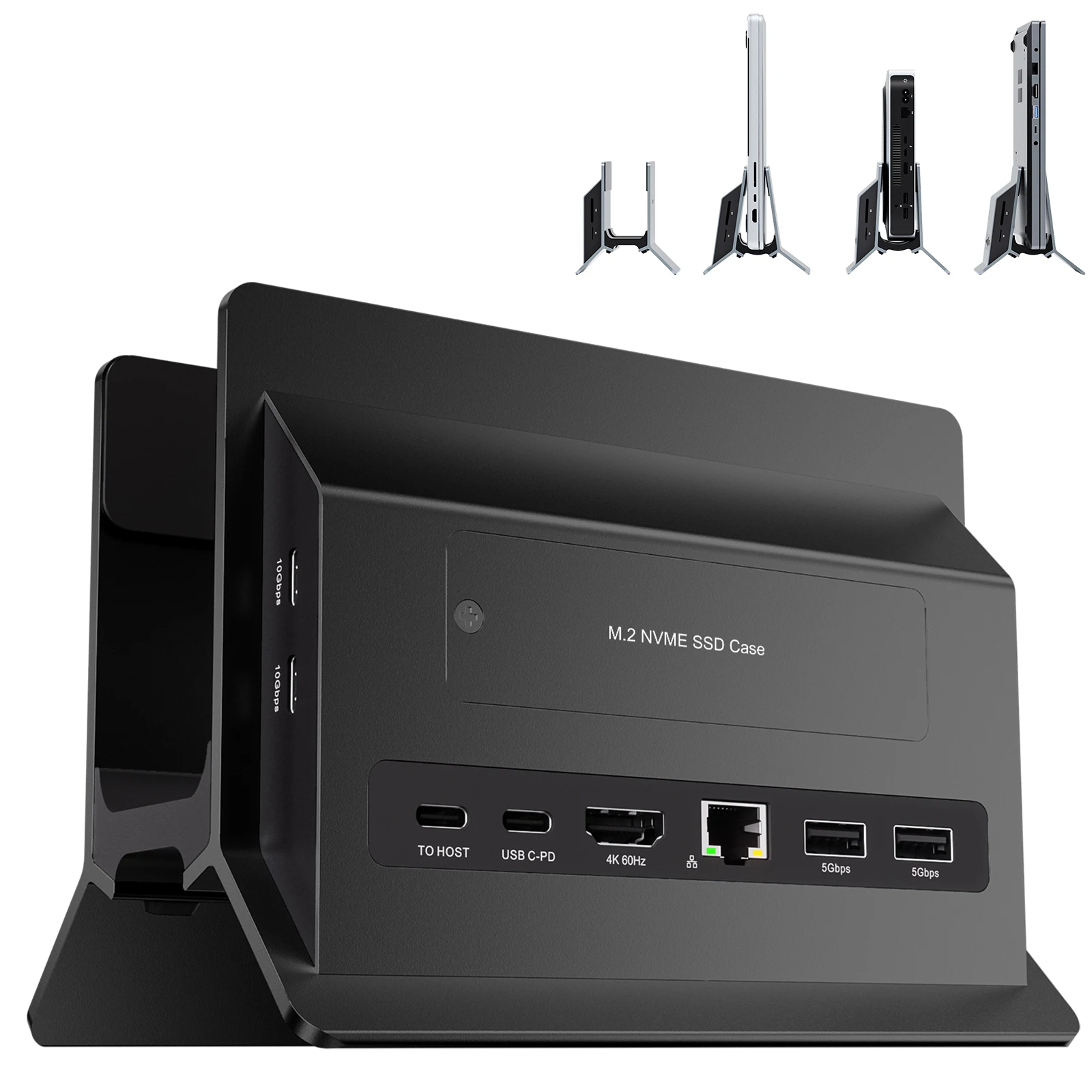 

PULWTOP Vertical USB C Docking Station with 4K@60Hz HDMI, 3 USB, SD/TF, PD3.0, RJ45, 3.5mm Audio for MacBook Pro/Air,Laptop