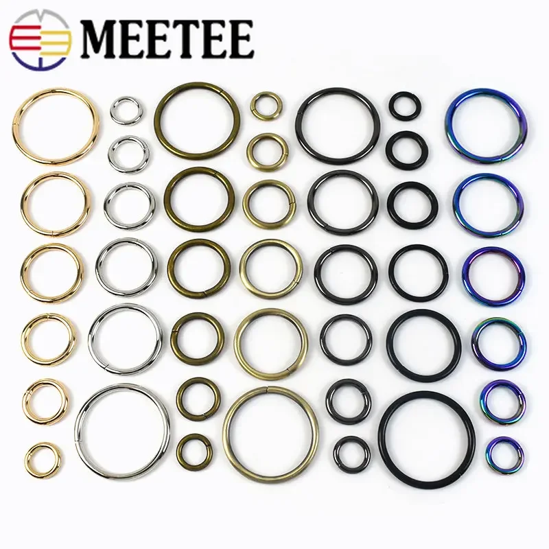 5/10pcs Meetee 16-50mm Metal D O Rings Buckles Dog Collar Clasp Clips Buckle Bag Strap Belt Clothes Hat Parts Accessories