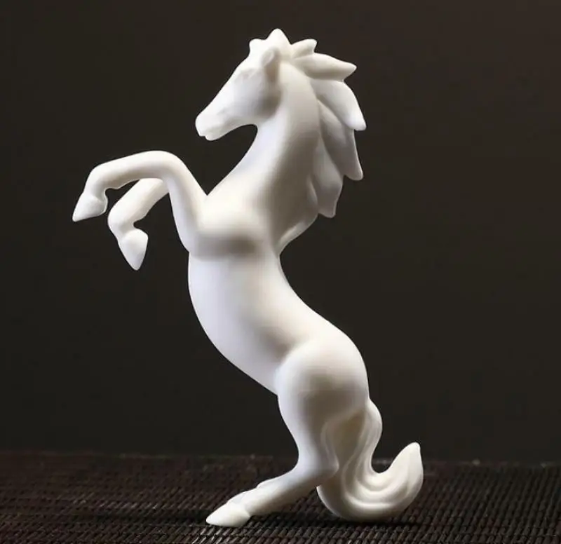 

3.9" Chinese Simulation Animal Model White Porcelain Ceramics Lovable Fine Horse Figurine Statue