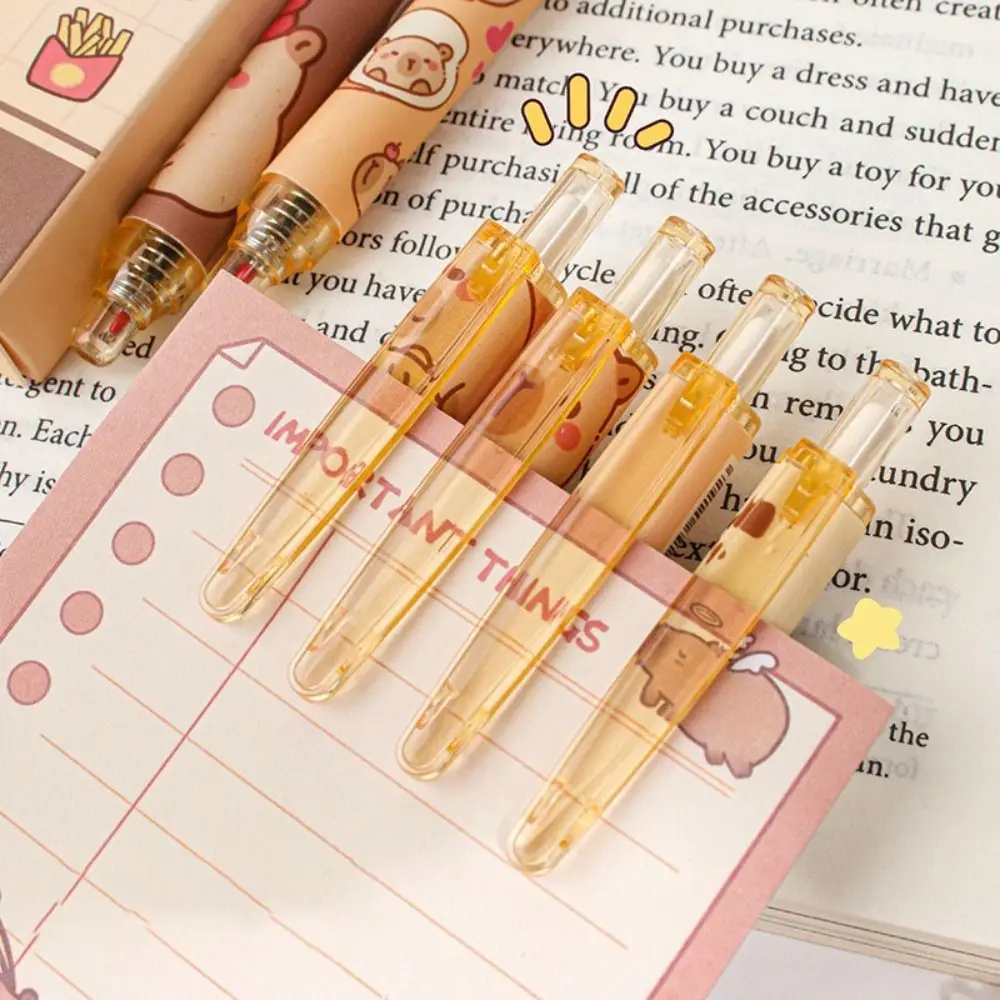 

6pcs Professional Black Ink Capybara Gel Pen 0.5mm Writing Stationery Press Pen Quick-drying Exam Pen School