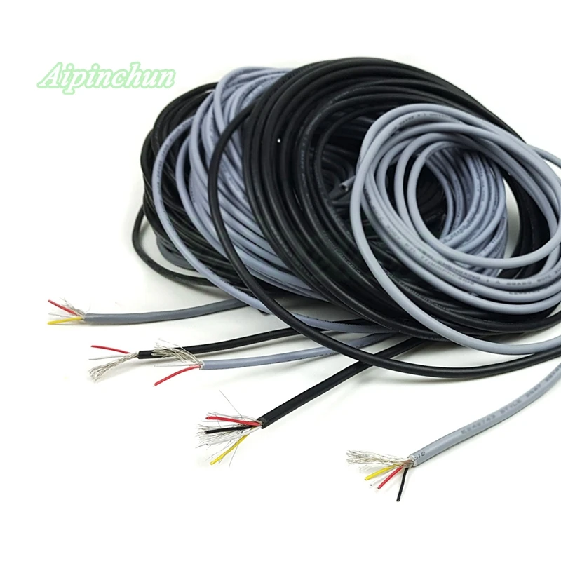 Aipinchun 5Meters 16.4ft 2 3 4 5 Core Shielded Wire 2547 28AWG 2.1 Channel Audio Line Signal Cable Shield Wire for Amplifier