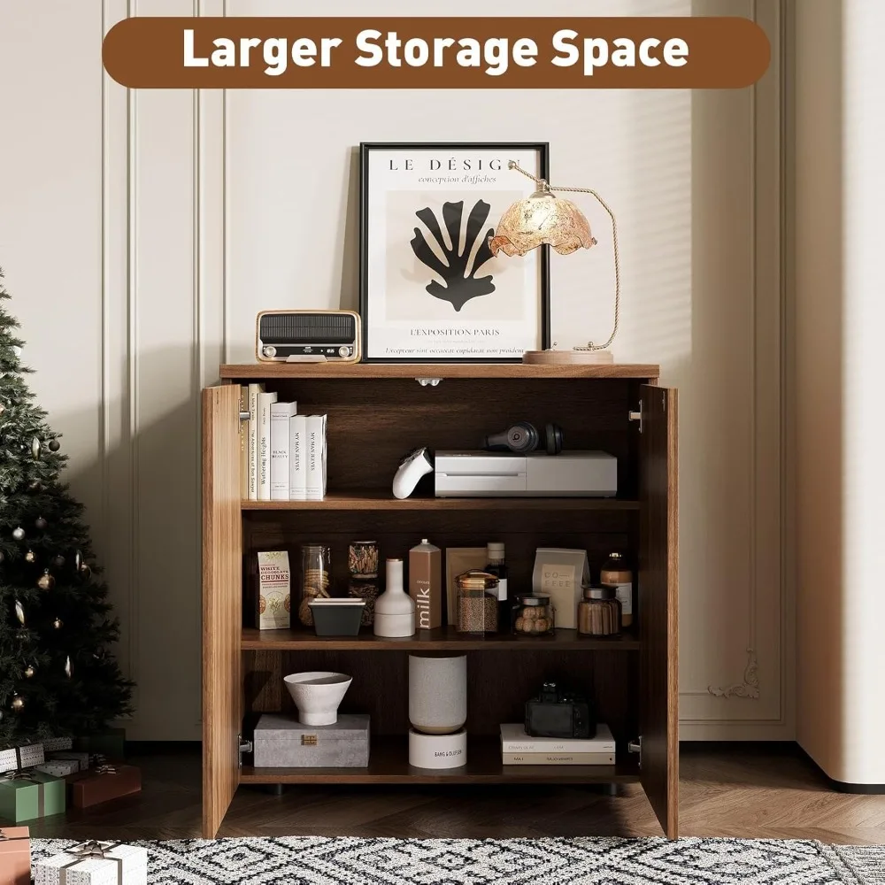 

Fluted Sideboard Cabinet, Buffet Cabinet with Storage, Credenza Storage Cabinets with Adjustable Shelf, Customized