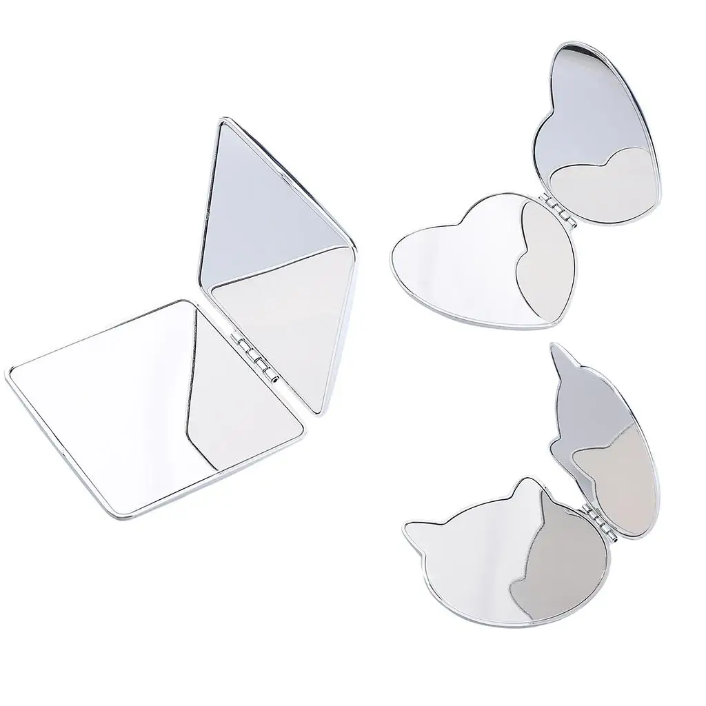 Espejo de bolsillo portátil, maquillaje compacto, espejos de tocador de moda cosmética