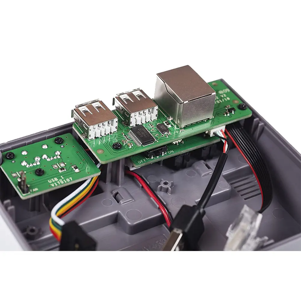 Casing NESPi PLUS dengan penghenti aman dan fungsi Reset aman mendukung untuk Raspberry Pi 3 B + (B Plus) 2 papan