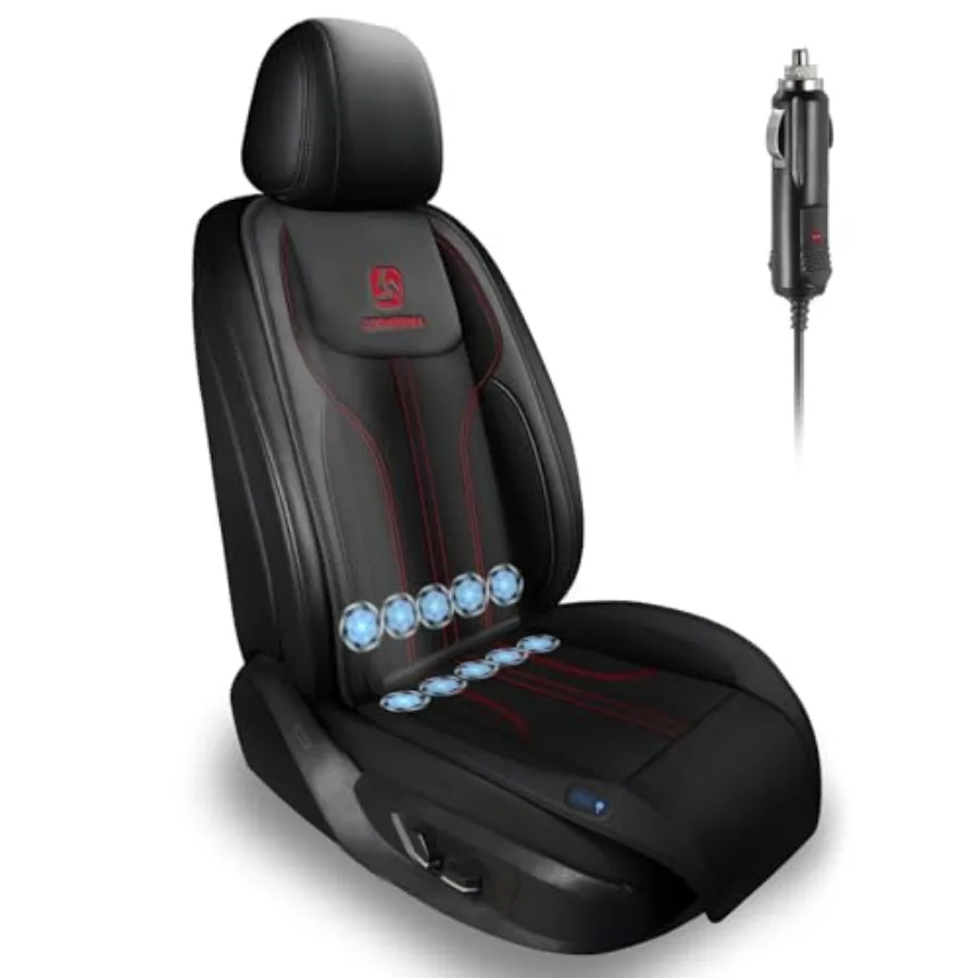 

Cooling Car Seat Cushion Front Seat 12V 24V with 10 Fans Rapid Cooling Automatic Start Pause Black