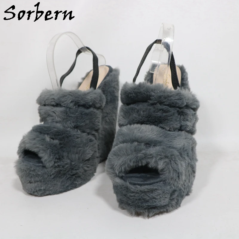 Sorbern Comfortable Wedge High Heel Women Slingback Open Toe Platform Summer Shoes Slides Custom Color Size 33-48 view 2