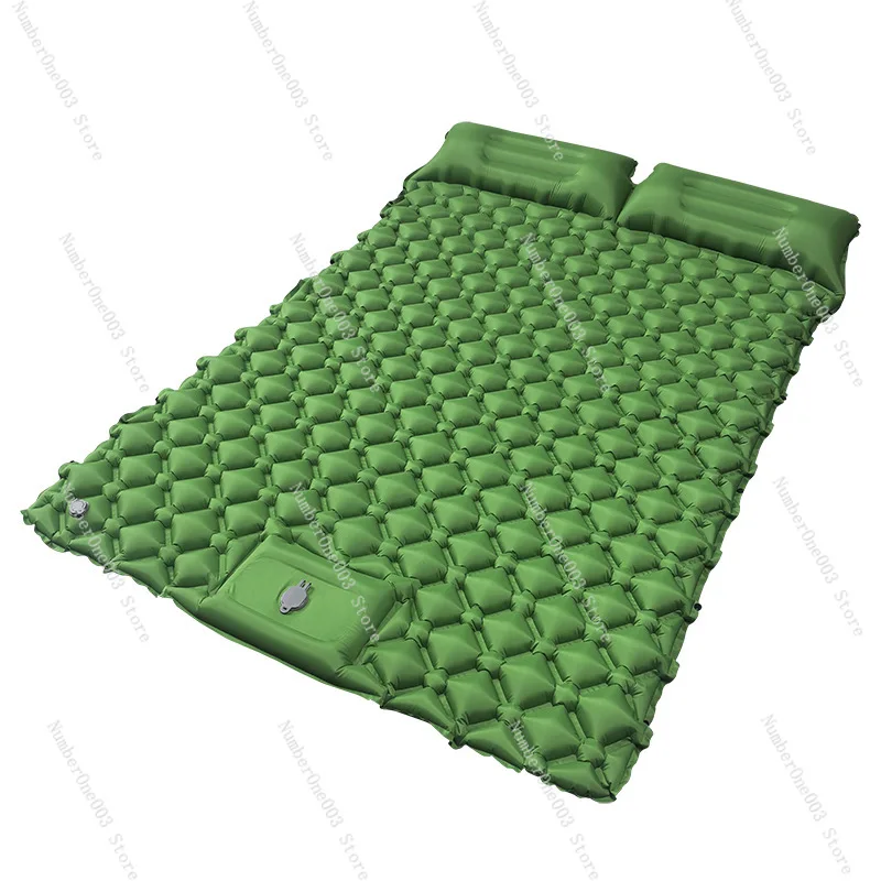 Inflatable sleeping pad with built-in foot step, TPU, ultra light, double, outdoor camping