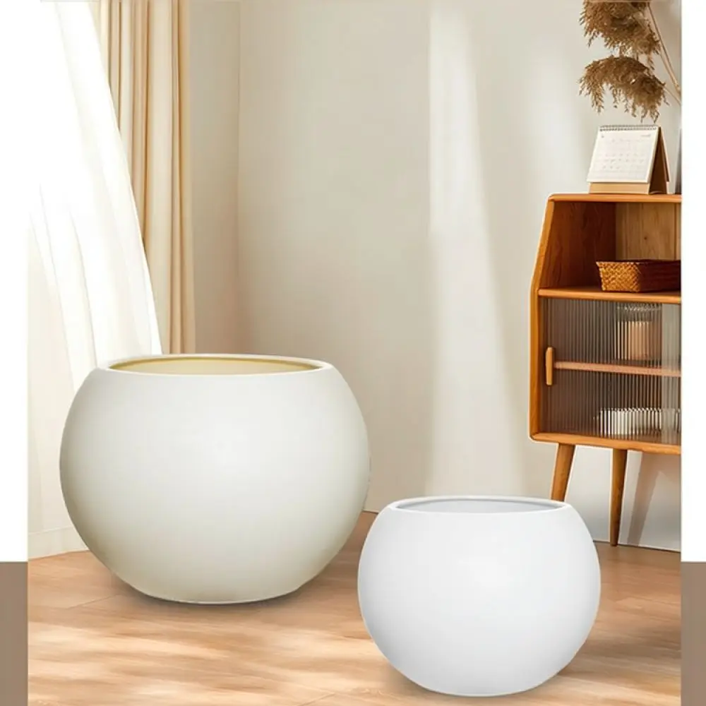 Nordic Style Resin Plant Pot Modern Decorative Flower Container Thickened Floor Basin For Large Green Plants Living Room Balcony