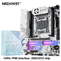MACHINIST X99 U9 Motherboard C612 chip Support DDR4 RAM Four channels LGA2011-3 CPU With TPM and M.2 slot White Armored USB3.0