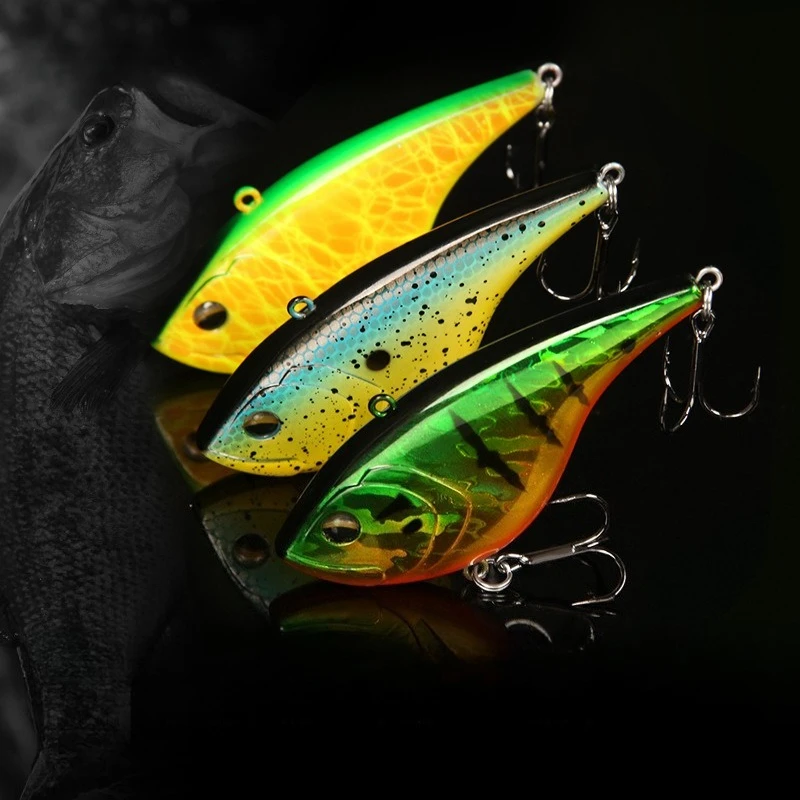 

1pcs 78mm21g VIB Fishing Lure Artificial Hard Baits 80S Noise VIB with 2 Treble Hook Lure with Treble Hooks Long Throw for Bass