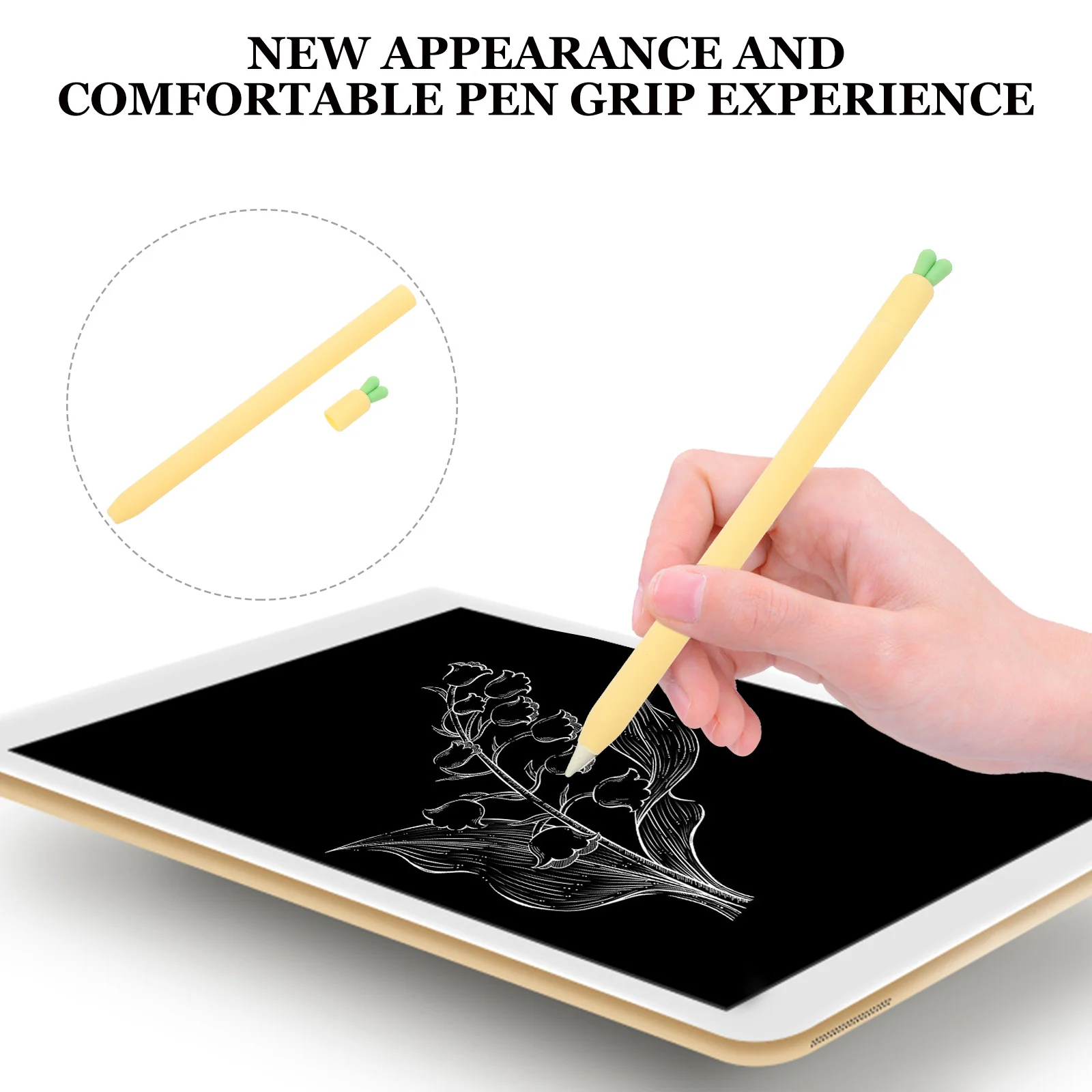 

Protective Pen Cover For Pencil 2 Anti-Skid Silicone Smooth Falling-Resistant Stylus Holder Compatible Touch Pen Accessory