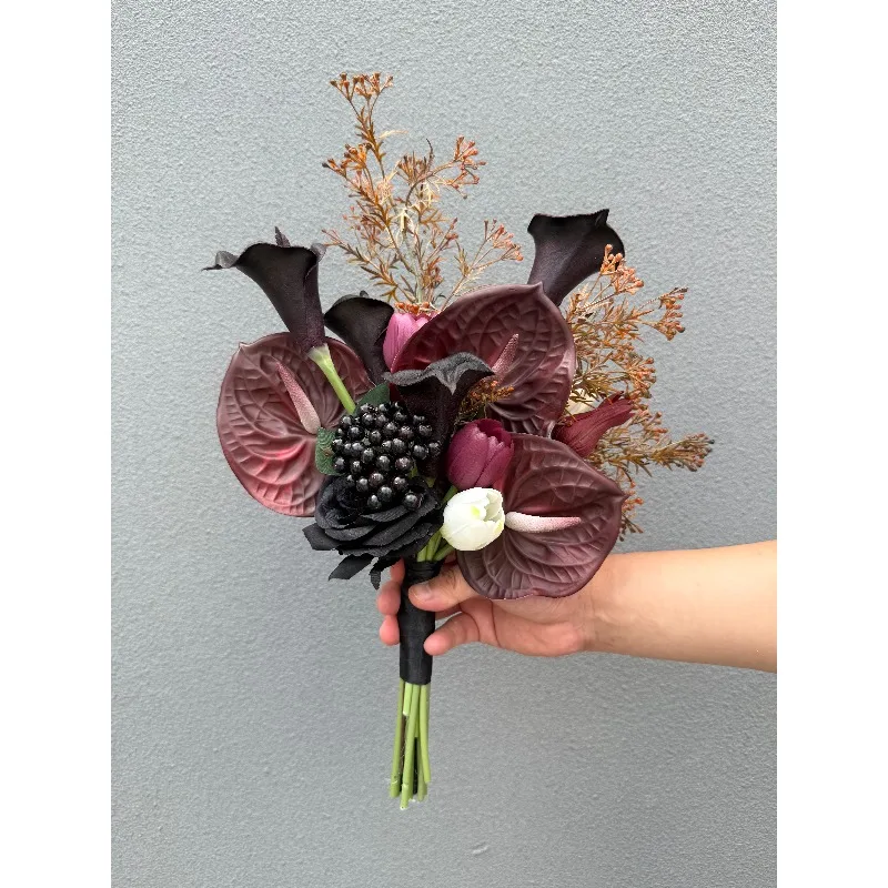 

Vintage French Simulation Flower Wabi Wind Handmade Bouquet Studio Photography Props Bride Wedding Certificate Oil Painting Hand