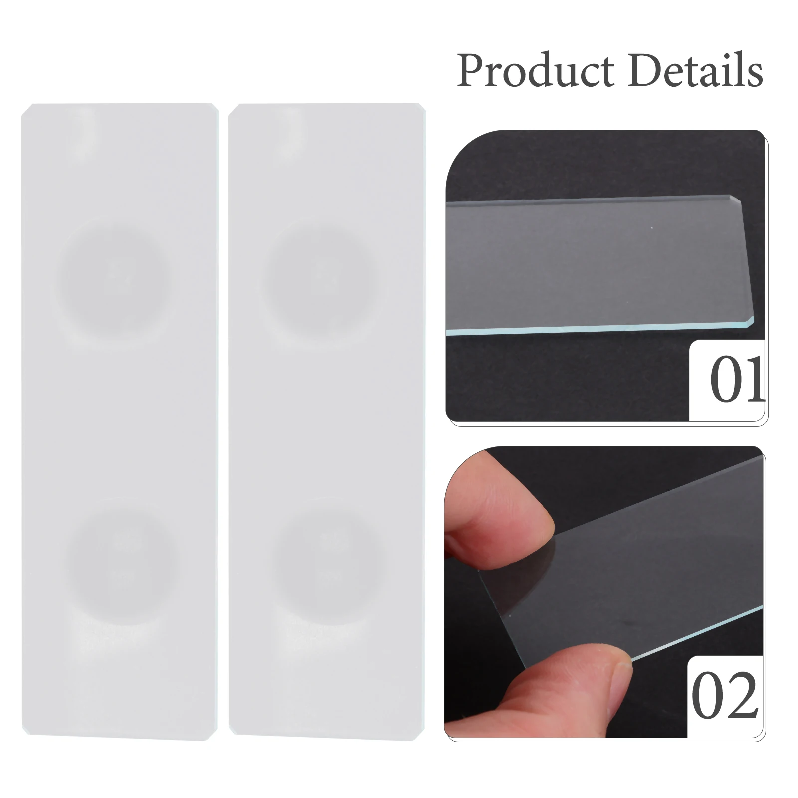 50 pcs Double Concave Microscope Slides Frosted Glass for Aquatic Specimens Lab Use Stable Performance Practical Teaching