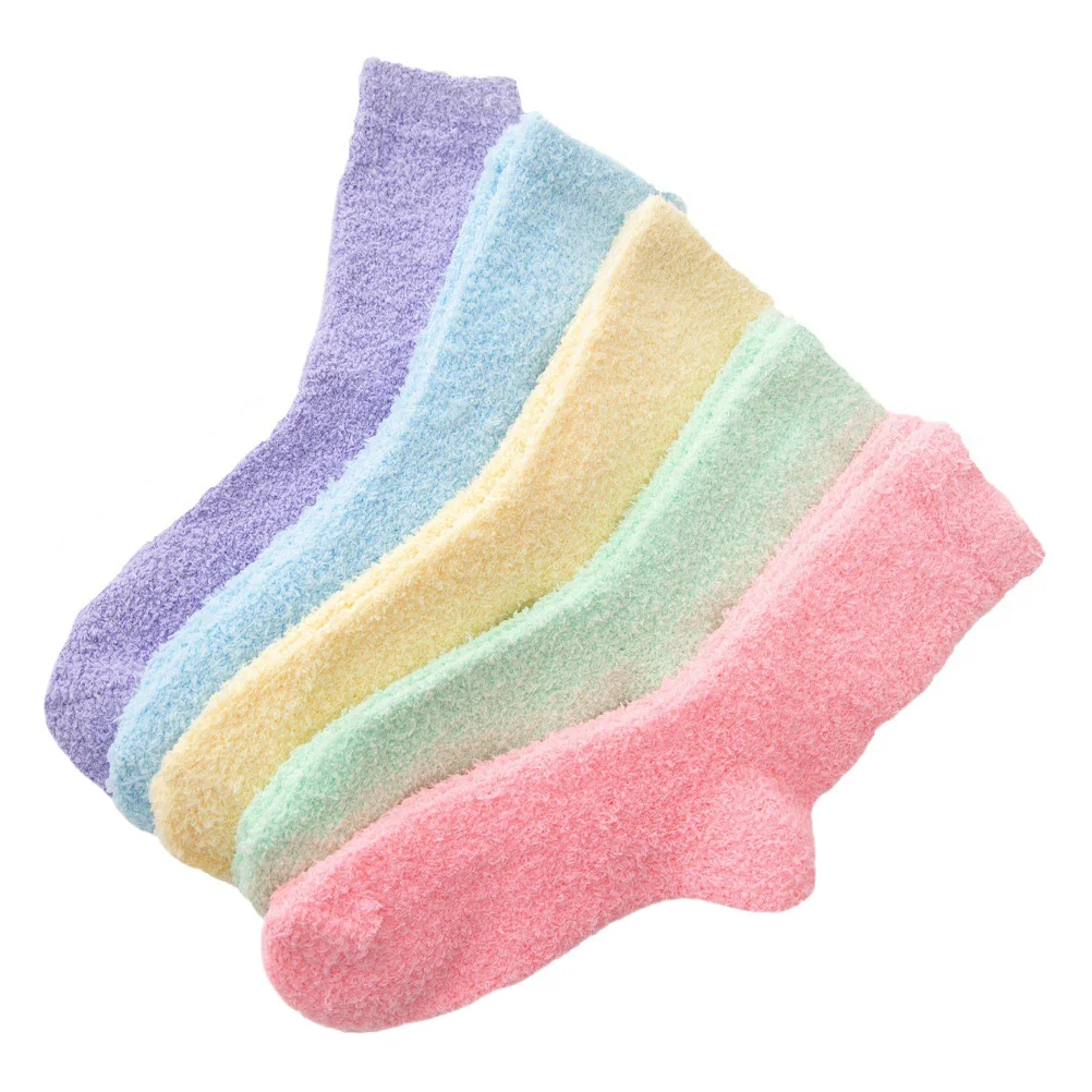 

5Pairs Coral Fleece Floor Socks Thick Soft Warm Sleep Socks Breathable Cozy Winter Household Coral Fleece Stockings