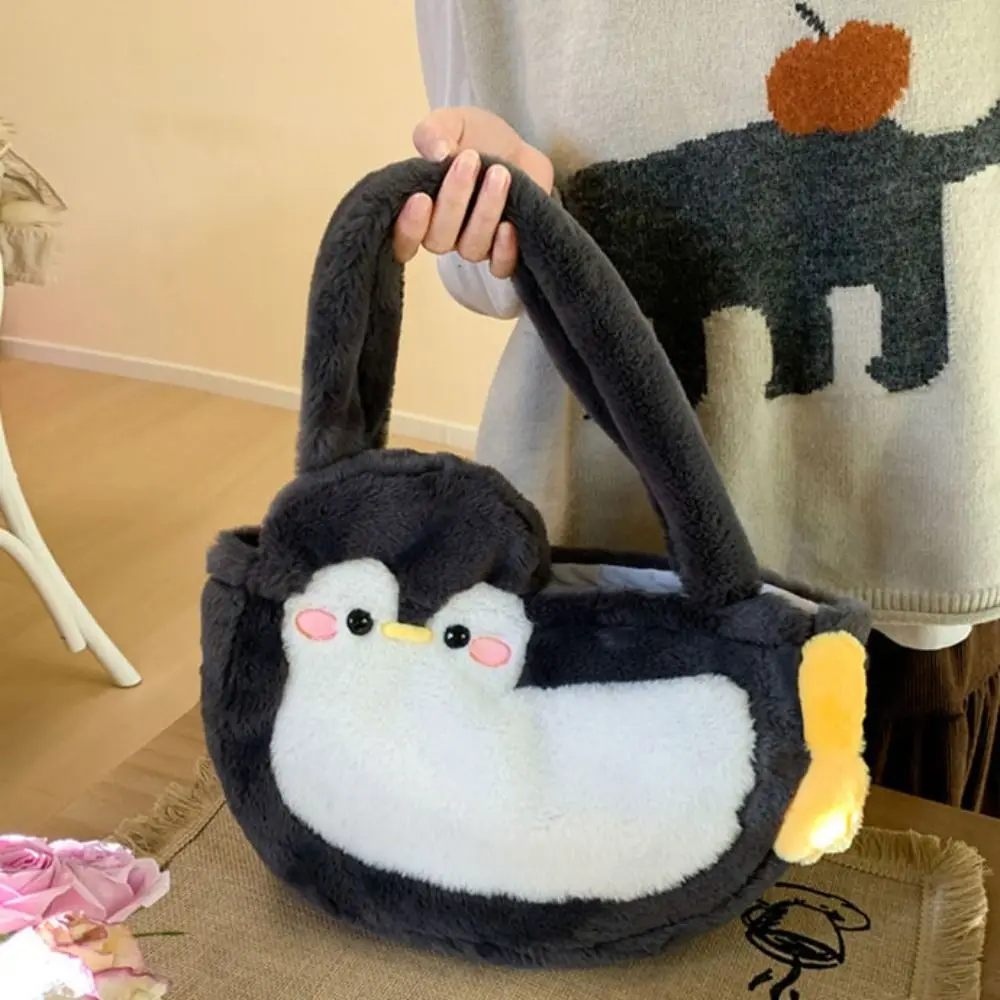 

Soft Large Capacity Chubby Penguin Plush Bag Handbag Preppy Style Cartoon Shoulder Bag Anime Doll Tote Bag Gift