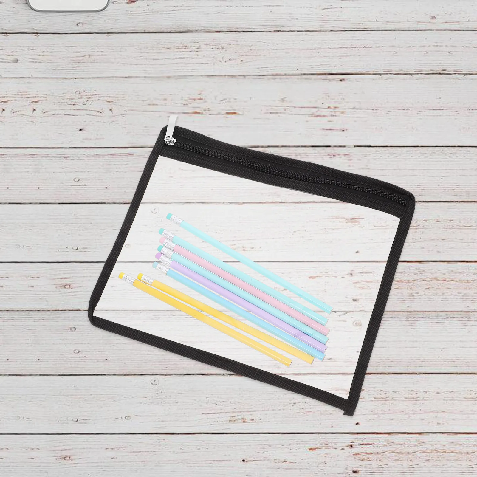 

6Pcs Waterproof Clear PVC Pencil Bag Set Transparent Zipper Pouches for Documents Checks Receipts Pens Erasers Cards Beads Keys