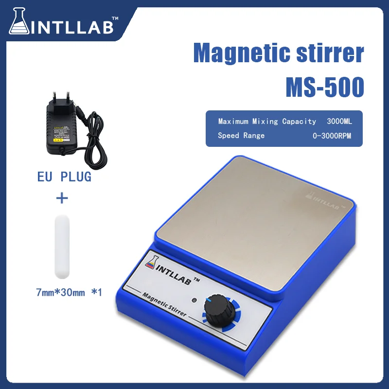 EU Plug Laboratory chemistry magnetic stirrer magnetic mixer with stir bar 3000 rpm 0.86W AC100 to 240V