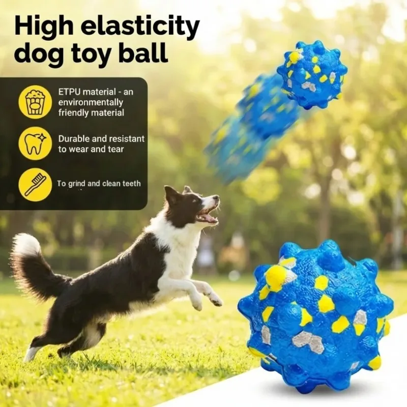 1/2 Pcs Outdoor Pet Toy Ball ETPU Explosive Ball Pet Ball High Elasticity Biting Self Fun Interactive Grinding Ball