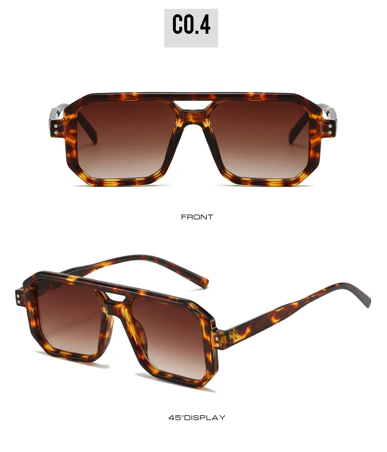 Neue Vintage Quadratische Sonnenbrille für Damen und Herren Marken-Rechteck-Sonnenbrille Ovale Brillen für Männer und Frauen – Detail 16