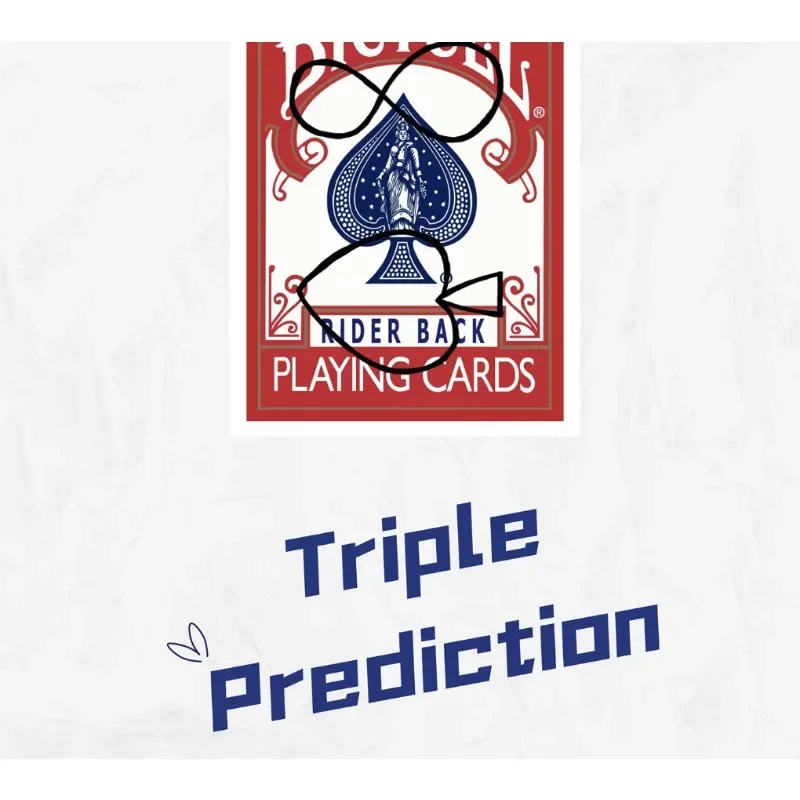 Triple Prediction Card Magic Tricks Gimmicks Illusions Mentalism Magic Props Magicians Mind Reading Illusions Magia Close Up Fun