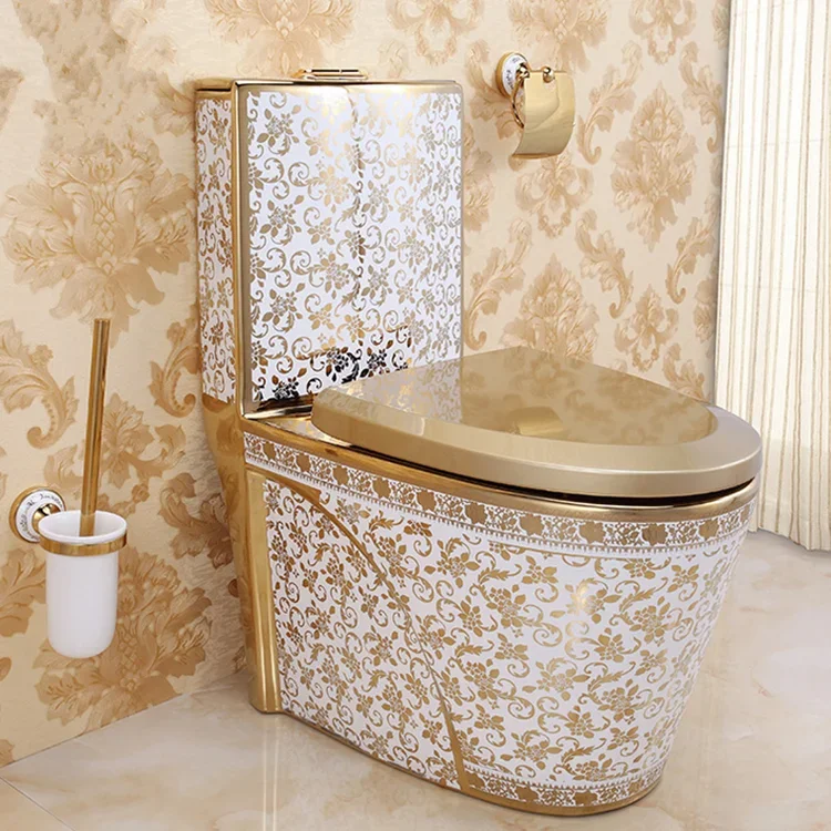 xx-Middle East Style Luxury Design One Piece Gold Plated Toilet