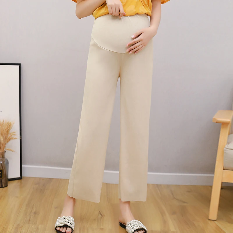 Fashionable All-match Maternity Wide-leg Pants Spring Summer Thin Section Outer Wear Age-reducing Belly Support Pants Pregnancy