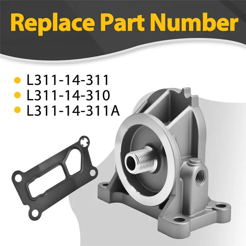 HOT-Oil Filter Seat Replacement Kit With Oil Sensor Plug, Gasket L311-14-311 L311-14-310 L31114311A For Mazda 3 5 CX-7,Oil Filte