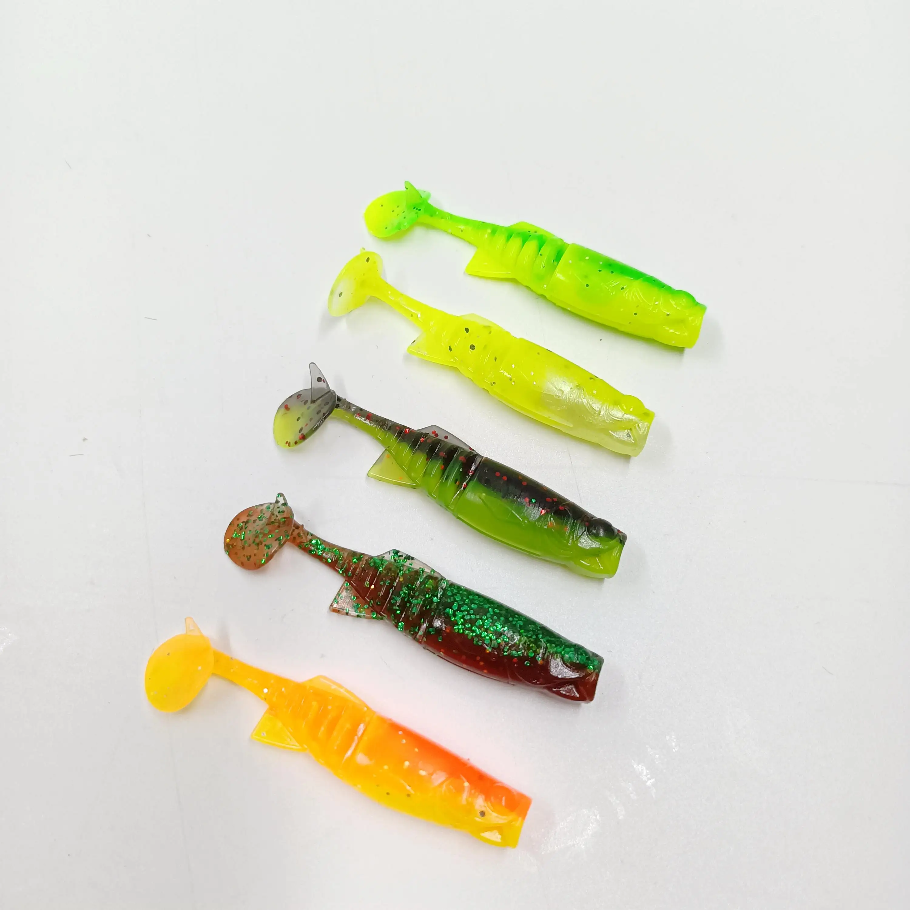DUODUOYU 10PCS Floating T-tail Soft Fishing Lure 1.7g 55mm T