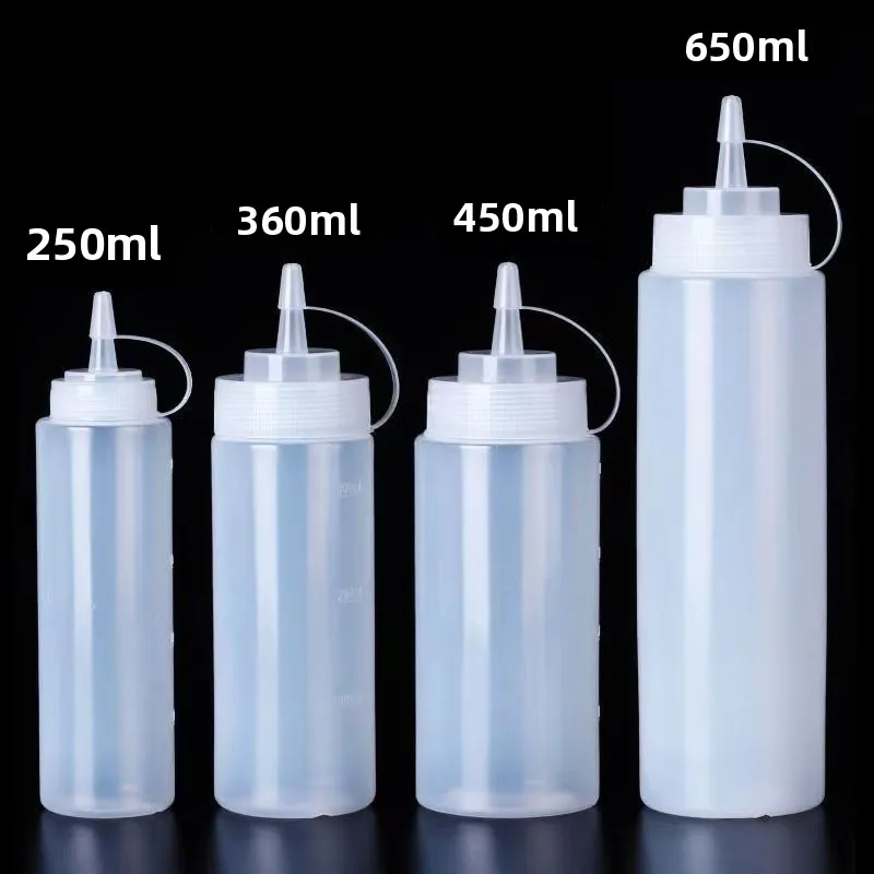 Garrafa de Plástico Flexível de Grau Alimentício para Molhos e Condimentos de Cozinha: Geleia, Ketchup, Molho para Salada, Azeite - Uso Comercial e Doméstico