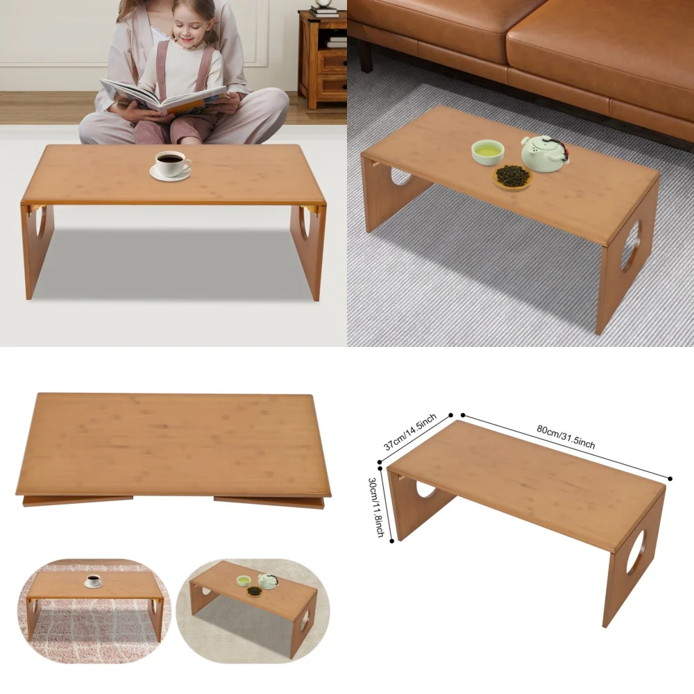 Café TablesСкладной журнальный столик с низким полом Портативный коричневый для удобных сидений